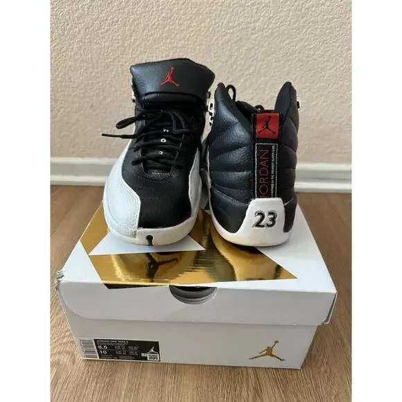 Air Jordan 12 Retro (GS) Shoes Black White Red Size 8.5 *read Description Nike Jordan 12 Retro Taxi Flip Black White Red Men GS Size  main image 2
